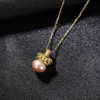 Luxury heart-shaped crown freshwater pearl s925 silver pendant necklace women jewelry micro set zircon clavicle chain exquisite necklace accessories