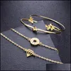 Очарование браслетов 4pcs/set gold color cactus ytklet untic bracelets bohemian geometric metal bracelet Утверждение ювелирные изделия 5 стилей dhpho