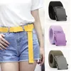 Belts Men Women Automatic Fashion Nylon Canvas Belt Buckle Fans Thicken Long Cloth Knitted Waistband