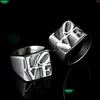Anéis de casamento Anéis de casamento Aço inoxidável de boa qualidade Anel de amor Vintage Hammer Retro punk jóias de dedão do homem de noivado Whol dhvgz