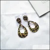 Hoop Huggie Acrylic Leopard Hoop أقراط للنساء بيان الهندسة الكورية المتدلية الكبيرة إسقاط السيدات حزب الأذن المجوهرات Del Dhjhe