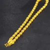 Kedjor ihåliga pärlor kedja gult guldfyllda modemans halsband gåva