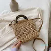 Borse da sera Estate Donna Borsa a tracolla in rattan di paglia con manico corto Borse a tracolla intrecciate a mano e borsette Vacanze al mare