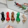 Sandales mode chaîne talons aiguilles chaussures 2022 été respirant Sexy pour dames métal décoration pompes femmes