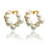 Hoop oorbellen Vintage Pearl -sieraden voor vrouwen 2022 Piercing schattige lieve vrouw oorbel accessoires Bijouterie vrouwelijk jaar cadeau