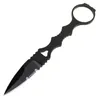 Promotion Butterfly 173BK Fixed Blade Knife 440C Black Powdercoat Double Edge Half Serration Blade Full Tang Handle Tactical Knives with Black/Geen Sheath