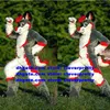 Graues Maskottchenkostüm mit langem Fell, Husky-Hund, Fuchs, Wolf, Fursuit für Erwachsene, Zeichentrickfigur, Outfit, Anzug, Sportveranstaltungen, Party, harte Party, Down zz7582