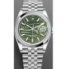 Men Women Watch 36mm Medium Size Green Leaf Dial Sapphire Crystal Stainless Steel Automatic Mechanical Wristwatch