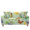 Stoelhoezen Rose Flower Elastische bank Cover voor Living Room Butterfly Slipcover Sectionele bank Corner Spring Decoratie