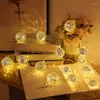 Cordes 3M 20LED miroir Disco boule fée guirlande lumineuse à piles guirlande de verre pour la fête à la maison décor d'arbre de noël