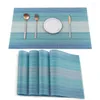 TABELA MATS 4PCS Gradiente PVC Placemats Dining Coasters 30x45cm PADs resistentes ao calor Decoração de festa de casamento à prova d'água