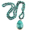 Pendant Necklaces Bohemian Jewelry Fashion Stone Knotted Natural For Women