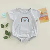 Rompers Fashion Baby Clothes Summer Newborn Boys Girls Romper Short Sleeve Rainbow Printed Bodysuit Jumpsuit Cotton Outfit J220922