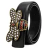 Ceinture décorative pour hommes et femmes Designer Inch 3 Red Diamond Bee Business Leisure Ceintures