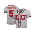 #5 Jackie Robinson Monarchs Negro League Jersey 100% Sömda anpassade basebolltröjor Alla namn något nummer S-XXXL