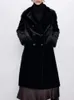 Manteau Long en fourrure pour femmes, qualité de comptoir, mode automne et hiver, tout-assorti, Texture une pièce, manches longues, droit, décontracté, chaud