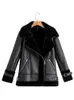 Women039s Jackets AiLegogo Autumn Winter Coat Women Pu Faux Soft Leather Black White Sheepskin Fur Jacket Female Outwear Casaco1101809