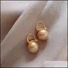 Hoop Huggie Fashion Minimalist Irregar Hoop Pearl Dangle Earrings Vintage Freshwater Pearls For Women Fine Jewelry Drop Delivery 20 Dhwlo