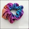 H￥rgummiband Korea laser h￥r scrunchie elastiska h￥rband fasta f￤rg kvinnor flickor huvudbonhontail h￥llare tillbeh￶r sl￤pp del dhy02