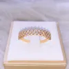 Trouwringen Gouden Enkele Rij Kristallen Ring Elegante Eenvoudige Dames Sieraden Mode Romantische Gift8700648