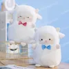 23 cm Kawaii mouton en peluche mignon rouge/bleu noeud papillon mouton peluche Animal doux poupée pour enfants cadeau d'anniversaire