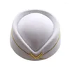 Beretas Aire Air anfitriones Sombrero IMITACIￓN IMITACIￓN Capa de fieltro Sombreros Pillbox Sombreros con Insignia de oro Boina s￳lida Base Fedoras dulces