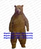 Harige bruine grizzlybeer ijsbeer mascotte kostuum fursuit volwassen stripfiguur outfit pak terugkeer banket openingssessie zz7830