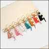 Keychains Lanyards Fashion Beads Keychains for Women Girls Simple Summer Sil Wood P￤rled Pendant Tassel Keychain Accessory Gifts D DHFMP