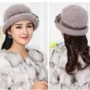 Beanie/Skull Caps Winter Women Floral Skullies Soft Wool Mixed Rabbit pälshatt Varma stickade mössor Baggy Headwear Cap Bonnet Femme Hiver T221020