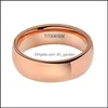 Bröllopsringar Bröllopsringar Rose Gold Titanium Ring For Women Doined Design Band Engagement Kvinnor Promise Fashion Jewelry Comfort Fi Dhidg