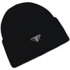 Chic Satin Knitted Wool Caps Designer Triangle Icon Skull Cap Men Women Outdoor Sports Beanies Street Style Thick Warm Knit Hats F4477050