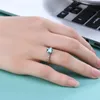 Cluster Rings GEM'S BALLET 1Ct Green Moissanite Ring Women 585 14K 10K 18K Gold 925 Silver Woven Band Solitaire Engagement