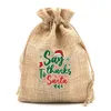 Gift Wrap Christmas Burlap Drawstring Bags Candy Packing Jewelry Pouches Wedding Wrappling Sacks Party Favor Supplies