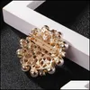 Pinos broches de cristal diamante e imita￧￣o de p￩rolas de p￩rolas de brocos de planta de flor de p￩rolas para mulheres em projetos variados 10 estilos Drop de dheov