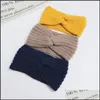 Headbands Elastic Wool Knitted Headbands Winter Ear Warmer Headband Womenhead Wrap Hairband Girls Elegant Hair Band Accessories Drop Dhdul