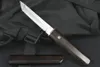 Faktyczna cena m6681 przetrwanie prosty nóż D2 Tanto Point Satin Blade Ebony ze stalowym uchwytem na głowę stałe noże taktyczne ostrza, w tym drewniana osłona