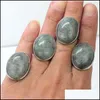 Fedi nuziali Fedi nuziali Argento placcato Labradorite naturale Cristallo Quarzo Pietra Reiki Forma ovale Gioielli da dito regolabilimatrimonio B Dhanp