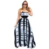 Casual Dresses Chic Hollow Out Backless Sexy Women Summer Maxi Dress Sleeveless Halter Color Striped Print Club Party Vestidos Robe Femme