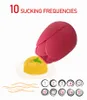 Massage Pocket pussies Rose vibrateur pour femmes ventouses de clitoris en silicone forme sex toys mamelons ventouse stimulateur de clitoris à 10 fréquences