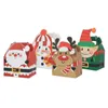 Gift Wrap 10Pcs/Set Square Carrying Case Attractive Multi-functional Packaging Snowman Print Gifts Package Box For Christmas