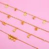 Tornozeleiras 24k Gold dubai damas abençoando pulseiras infantis charme infantil à mão para mulheres por atacado jóias de casamento
