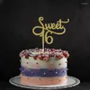 الإمدادات الاحتفالية jqsyrise 1pcs Sweet 16 كعكة Topper 16 عيد ميلاد ديكور الذكرى السنوية