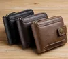 Wallets Vintage Male Wallet Genuine Leather Short Purse Men Hasp Zipper Clutch Solid Porte Feuille Hommes Monnaie Homme Coin