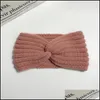 Headbands Elastic Wool Knitted Headbands Winter Ear Warmer Headband Womenhead Wrap Hairband Girls Elegant Hair Band Accessories Drop Dhdul