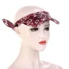 Chapéus largos de aba largo para mulheres Senhoras viseira Headwrap Hat Beach Fashion Summer Print Autumn Print Outdoor Cap Anti-Ultraviolet Viagem 2022