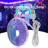 UV-LED-Streifenlicht, 5 V DC, 2835, 2 m, wasserfest, violettes Band, ultraviolettes USB-Seilband für DJ-Fluoreszenz