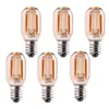Mini ampoule LED Edison E12 E14, 1Watts, à Filament, 110V, 220V, verre ambré, blanc chaud 2200K, paquet de 6 pour plafond