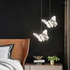 Kronleuchter Kristall Nordic Innen Beleuchtung Hause Wohnzimmer Schlafzimmer Dekoration Hängen Lampe Schmetterlinge Led Anhänger Lichter