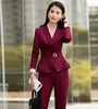 Calças de duas peças femininas 2022 Moda Formal Pant Suits For Women Work Work 2 Blazer Set Business Troushers Jacket Suit Feminino Outono Inverno