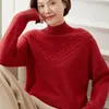 Women's Sweaters High-End Autumn Winter Cashmere Sweater Women's Turtleneck Pullovers Female Loose Large Size Knitted Girl Clothes Solid